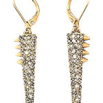 Sam Edelman NEW -  Luxe Rhinestone Studded Gold Spiked Dangle Earrings Photo 0