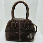 Dooney & Bourke Vintage Chocolate Brown Dome Zipper Closure Satchel Size Small Photo 0