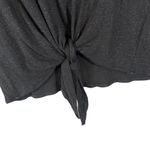 Chelsea28 Black Long Sleeve Linen Blend Tie Knot Knit Blouse Women Sz XS Photo 2