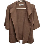 Vintage Women’s Open Front Cardigan Wool Blend 3/4 Sleeve Sweater Granola Office Brown Size undefined Photo 0