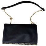 Madison West  Stud Accent Fold-Over Clutch Crossbody Black with Gold Hardware Photo 2