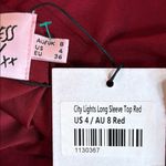 Princess Polly NWT  City Lights Long Sleeve Top Red Size 4 Photo 7