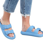 MIA  Libbie Double Buckle Slide Sandal-Baby Blue Photo 0