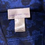 Susan Graver  Midnight Blue and Black Satin Brocade Jean Jacket Photo 4