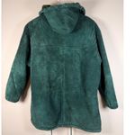 Vintage SYNERGY Womens Hunter Green suede Leather Hooded Winter Coat Jacket Size M Photo 6