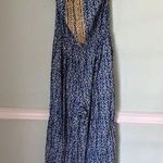 THML  S romper jumpsuit blue white embrodiered strapless Pant Photo 0