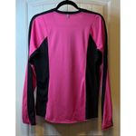 Nike  Dri Fit Long Sleeve Athletic Shirt Womens Black Pink Running Workout Sz L # Photo 1
