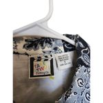 Vintage 90's Take Two Women's 100% Cotton Blue Paisley Denim Blazer Jacket sz S Photo 4