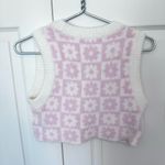 LA Hearts NWOT Pink and White Flower Checkered Sweater Vest XS Photo 2