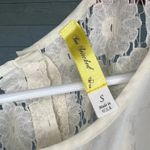 Bee Stitched cream sheer sleeveless top with back lace panel Size Small White Photo 5