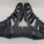 Refresh  Black Gladiator Fisherman Caged Platform Block Heel Sandals Size 8.5 Photo 9