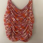 Sweet Rain Floral Ruched Women's Top - Pink and Orange Size XL Photo 3