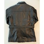 wilson's leather Wilsons Black Leather Jacket Medium Tie Waist Full Zip Front Thinsulate Liner Photo 3