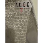 TCEC Silver Strapless Dress Party Cocktail Bow Detail Ruffle Hem L Photo 5