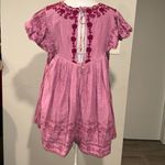 Free People Cutie Pie Romper In Azalea Combo Pink Embroidered Boho Romper Size L Photo 8