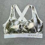 Under Armour Sports Bra Metallic Gold & White Size Large Photo 3