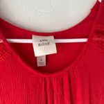 Knox Rose  Size Large Boho Cottage Lace Red‎ Sleevless Babydoll Blouse Top Photo 3