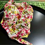 Vibrant Floral Fabric Nurse Cap Bouffant Hat (324) Red Photo 1