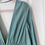 Kalita Green Aphrodite Cloud Tunic Mini Dress Cotton Silk Blend V Neckline XS Photo 3