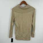 Style & Co Womens Small Beige Gold Metallic Cowl Neck Sweater Casual Elegant Photo 6