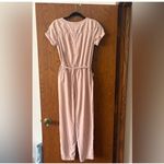 Abercrombie & Fitch  Womens Jumpsuit Pink V-Neck Short Sleeve Belted Casual Photo 3