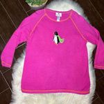 Quacker Factory  embroidered penguin Pink crew sweater sz 1X Photo 0