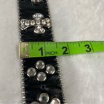 Y2K Crystal Embellished Black Belt western crosses studded motorcycle cowgirl Photo 9