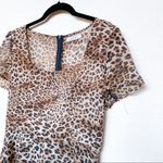 Hazel Short Sleeve Semi Sheer Leopard Print Dress Size Small Photo 1