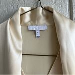 Adam Lippes  Silk Tie Neck Blouse Button Down Short Sleeves Butter Yellow Size S Photo 2