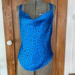 Heartloom NWT Janina Animal Print Silky Sexy Cowl Cami Top in Cobalt - Sz Small Photo 3