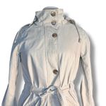 Gap Beige Cotton Trench Coat Utility Jacket Women’s Small Belted Detachable Hood Photo 1