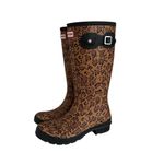 Hunter Brown Leopard Pattern Boots NWOT Photo 1