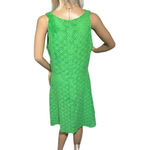 New York & Co Dress Sleeveless Kelly Green Eyelet Fit Flare Size 8 Medium EUC Photo 4