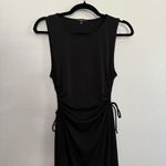 NEW Ambiance Drawstring Side Cut Out Midi Dress in Black Medium Photo 3