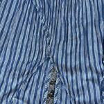 American Eagle Striped Ruffle Wrap Romper Blue White Medium Photo 2