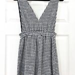 ZARA  Tweed Button Front Pinafore Mini Dress Sleeveless Blue Black White Sz Small Photo 13