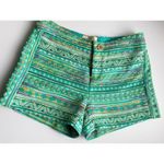 Anthropologie Elevenses • Green Aztec Pattern Costa Shorts Photo 4