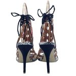 River Island Strappy Caged Mixed Print Heels Black Coral Tan Women’s 7 US | 5 UK Photo 9