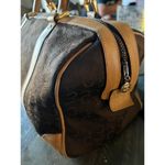 Authentic CELINE C Horse Carriage Hand Boston Bag Canvas Leather Brown Photo 3