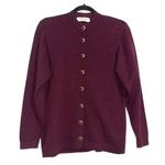 St. John  Vintage Santana Knit Gold Button Plum Cardigan 4 Photo 0