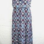 Blanc NWT Antibes  Sleeveless Boho Print red blue Maxi Dress sz XL. Photo 0