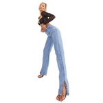 Boohoo NWT  High Rise Split Hem Straight Leg Jeans in Light Blue Photo 27