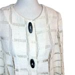 Yushi cream lace minimalist neutral jacket crochet minimalist casual blazer Size M Photo 1