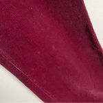 Corduroy Pants Burgundy Dark Red Straight Leg Women High Waisted Rise Pockets Size L Photo 7