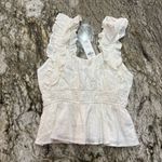 Abercrombie & Fitch NWT  Ruffle Strap Linen-Blend Babydoll Top Photo 1