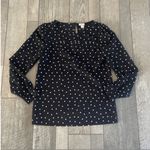 J.Crew  Size XXS Black and White Polka Dot Top. Photo 3