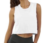 Amazon Mippo Womens Workout Crop Tops Cute Sheer Mesh Back Gym Yoga Tank Tops Muscle Tee White Photo 0