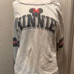 Disney Parks Minnie Mouse Pullover Varsity Sweatshirt Lightweight EUC Sz L Photo 14