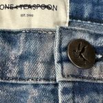 One Teaspoon Free People Blue Future Junkyard Micro Mini Skirt 25 Shimmer Fray Photo 13