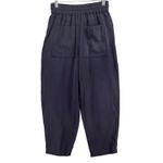 Whistles Pants US 2 Navy Blue Cropped Lantern Drawstring Trouser Pockets Relaxed Photo 3